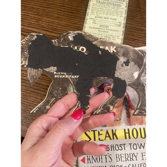 Vintage Knotts Berry Farm Park Brochures Map Menu Postcards 1950's 6 Pieces - Picture 10 of 14